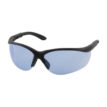 Pip Semi-Rimless Safety Glasses with Black Frame, Light Blue Lens and Anti-Scratch Coating 250-21-0403